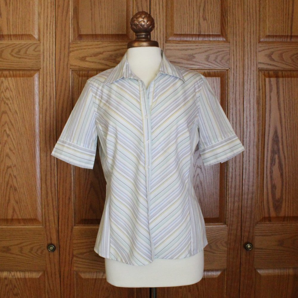 Merona Striped Short Sleeve Blouse